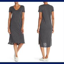NEW $98 Madewell Scoop Neck Midi Dress in Heather Grey [SZ XL ] #C895