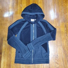 Vintage Y2K Juicy Couture Med French Terry Black Silk Zip Up Hoodie Jacket