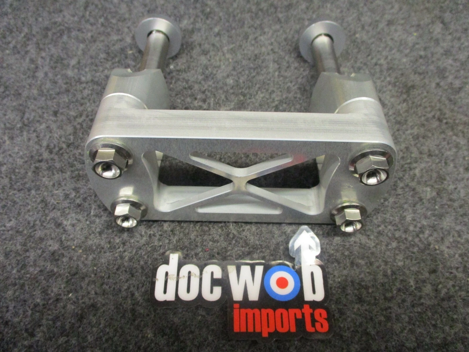 Kawasaki KX500 1994-2004 DOC WOB KHI silver handlebar mounts BM002