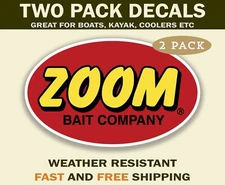 Zoom Baits Sticker Decal Great for Boats, Tackle Box Sticker, Fishing Sticker X2