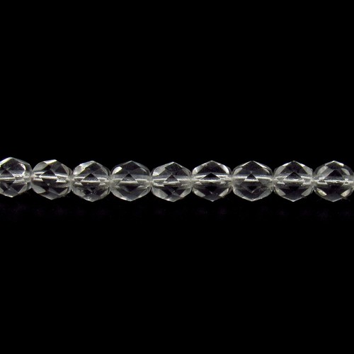 Crystal Clear Transparent - 50 6mm Round Czech Glass Faceted Fire Polish Beads - 第 1/1 張圖片