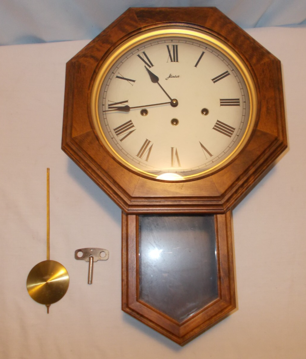 Vintage W. Haid Octagon Wall Clock Westminster Chime 351-020 West