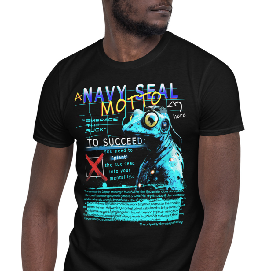 Navy SEAL Motto Inspirational Black Tee for Men