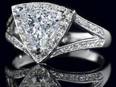 CT Trillion Lab-Created Diamond Women's Engagement Ring 14K