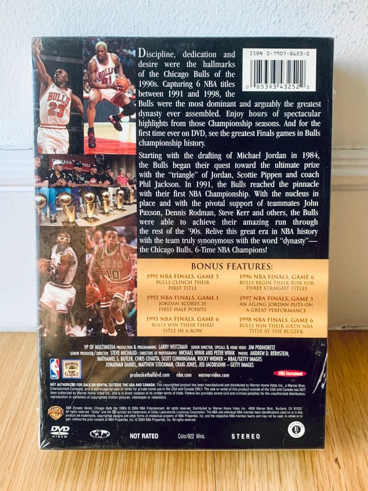 NBA Dynasty Series Chicago Bulls: The 1990's DVD - Nuevo, cerrado de fábrica - Imagen 2 de 4