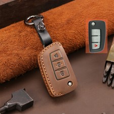 Leather Car Flip Remote Key Fob Case Cover Holder For Nissan Rogue Accessories