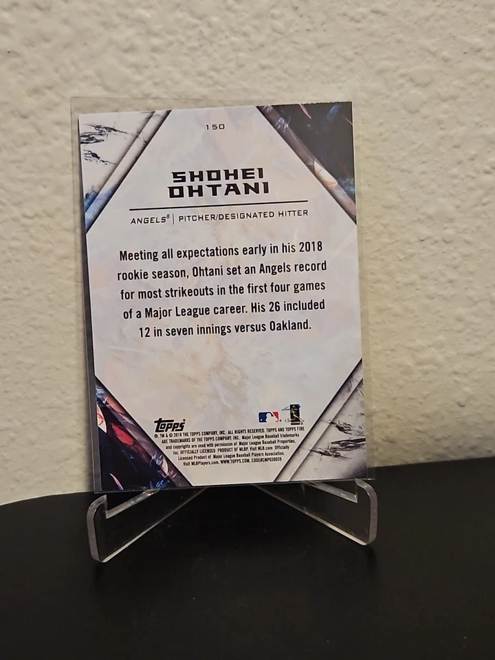 2018 Topps Fire - Shohei Ohtani #150 (RC) - Image 2 of 2