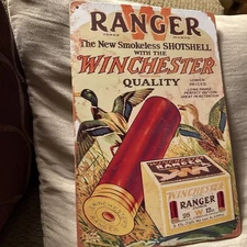 Winchester RANGERThe New Smokeless Shot Shell W/quality “Metal Tin 12”x8”