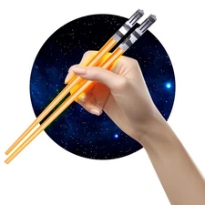 Chop Sabers Light Up Lightsaber Chopsticks, 1 Pair, Orange 1 pairs