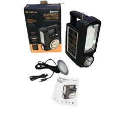 CG Tech Emergency Solar Powered Bluetooth Audio System Portable Speaker & Light