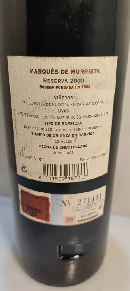 2000 Marques De Murrieta Finca Ygay Rioja Logroño España  - Imagen 4 de 4