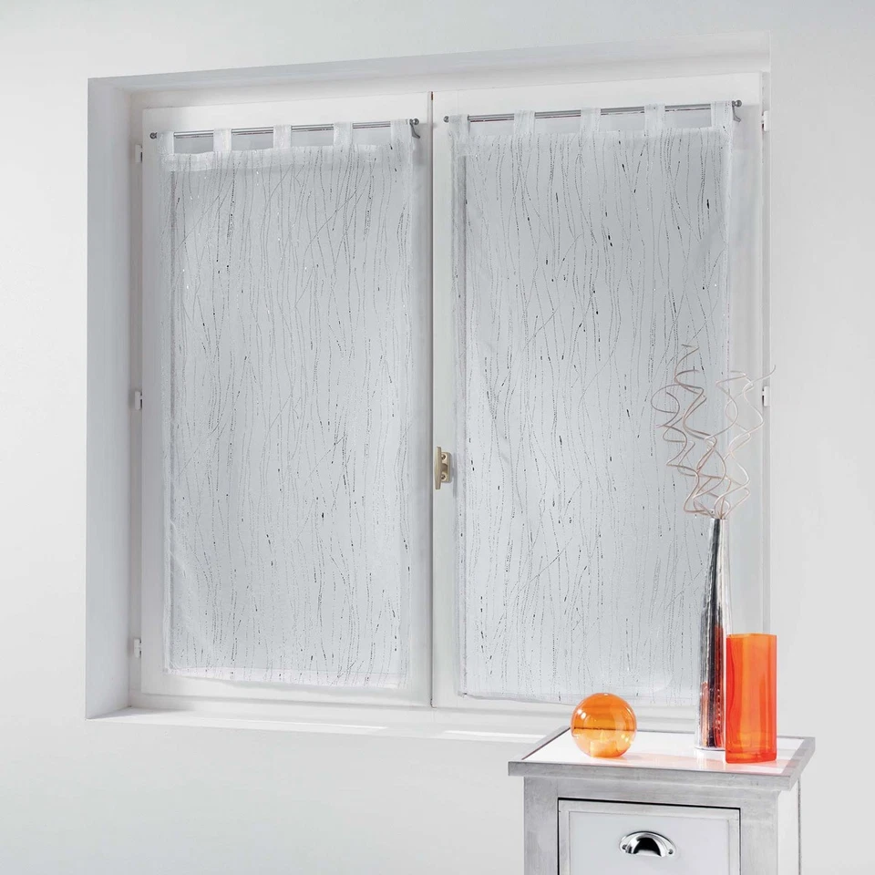 Paire de Voilages "Filiane" 60x90cm Blanc - Photo 1/2