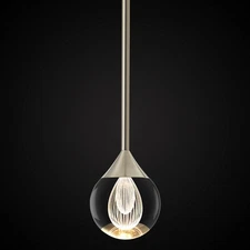 1-Light Teardrop Crystal Pendant Light, Mini LED Crystal Globe Hanging Light ...