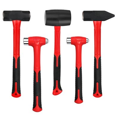 C&T 5-Piece Hammer Set, 16oz Ball Peen | 32oz | Red 