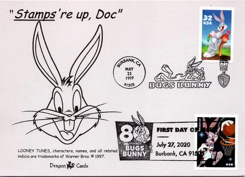 Dr Jim Stamps Maximum Card Bugs Bunny 2V Combo Fdc
