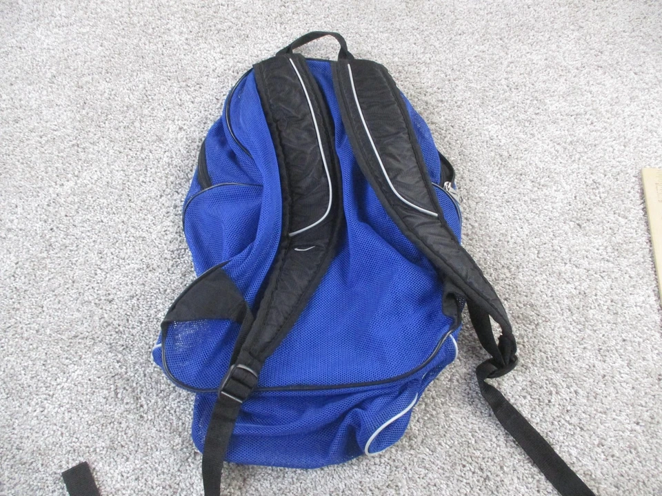 Nike Mesh Backpack Blue Ventilated Sports Gym School Bag Padded Straps Pockets - Image 4 of 4