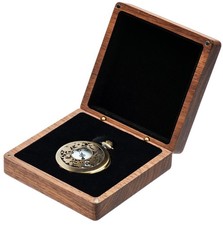 Walnut Wood Pocket Watch Box Portable Single Pocket Watch Display Storage Tra...