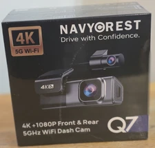 Navycrest 4K Dash Cam Front and Rear with  Built-in 5G WiFi, Dash New In Box