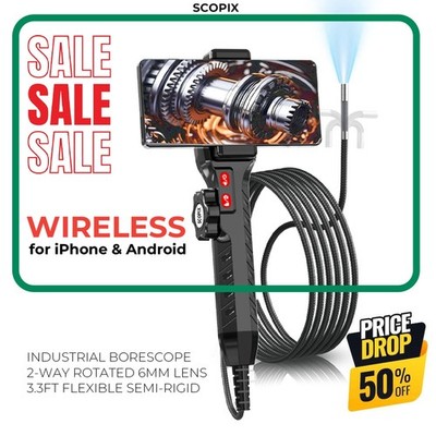 50%OFF Endoscope 2-Way 360° Inspection Camera Articulating Borescope for Phones