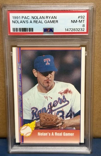 Pacific 1991 Nolan Ryan Texas Express #92 Nolan's A Real Gamer PSA 8