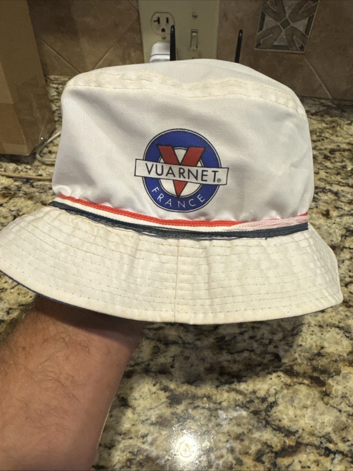 Vintage 1990’s Vuarnet France White Bucket Hat NICE