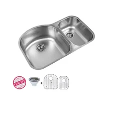 31.5 In. Double Bowl 70/30 Split Undermount Stainless Steel Kitchen Sink