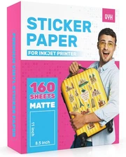 Sticker Paper for Inkjet Printer - 160 Sheets Matte Printable Vinyl Sticker P...