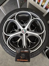 set of 4 - 19'' wheels ALFA ROMEO GIULIA TI 2017 & UP 5x110 *one cracked see pic