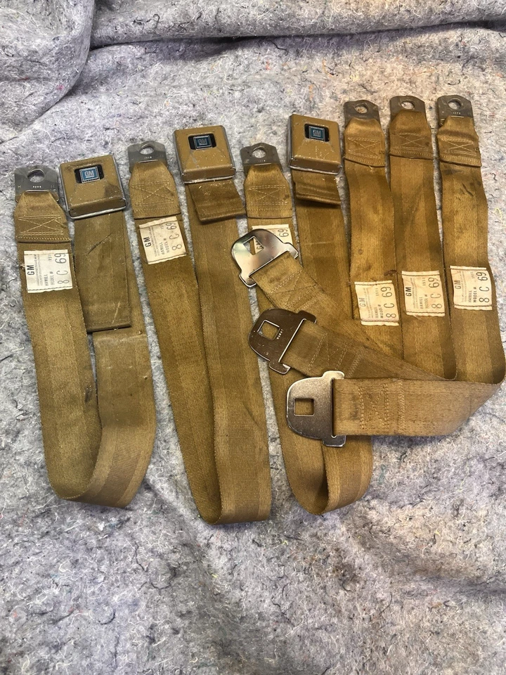 Oldsmobile Cutlass 442 Chevelle GTO 1968 1969 cinturones de seguridad de banco dorado Foto 2 de 4