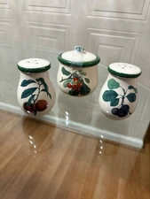 Hawthorne Manor Thailand 3 Pcs Salt & Pepper Shaker Set And A Suggar Bowl