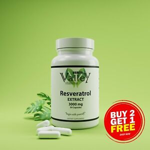 Resveratrol Extract 3000mg, Anti Aging, Joint Pain, Free shipping