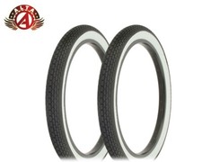 2 Alta Bicycle 20 X 2.125 Whitewall Durable S-2 Tire Classic Mini Brick Tread. 2 Alta Bicycle 20 X 2.125 Whitewall Durable S-2 Tire Classic Mini Brick Tread.