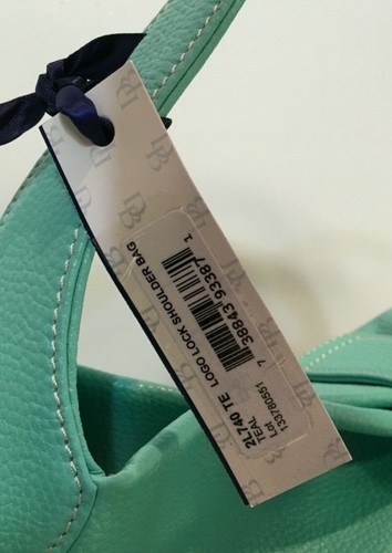 BOLSO DE HOMBRO/HOBO DOONEY & BOURKE Belvidere logotipo con bloqueo de cuero Tiffany AZUL VERDE AZULADO - Imagen 8 de 10