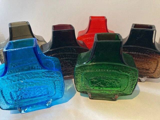 GLASS VASES IN THE STYLE OF WHITEFRIARS TV VASE - VARIOUS COLOURS AVAILABLE