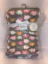 Baby Starters Gray Infant Baby Blanket Safari Elephant Girl Security Lovey Smile