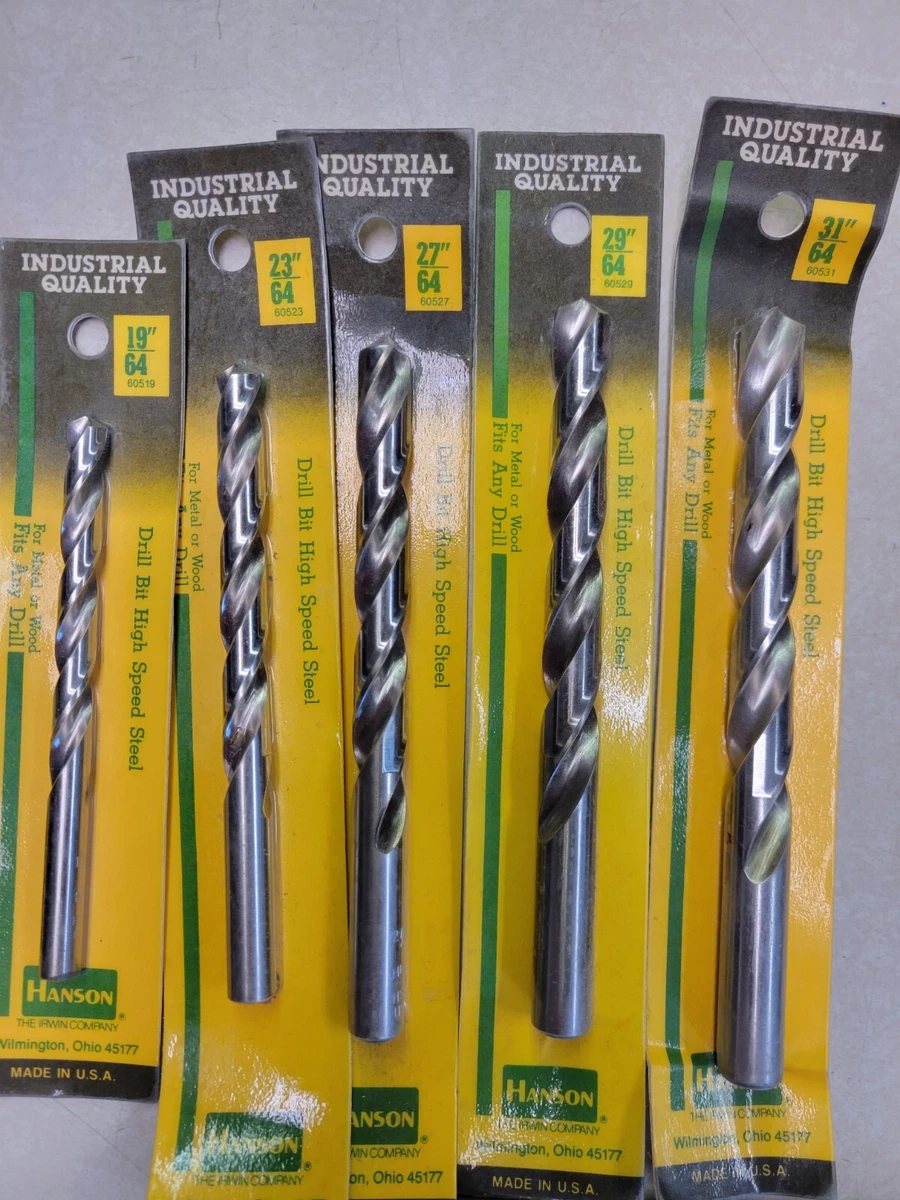 5PC HANSON DRILL BIT SET SIZES 19 64