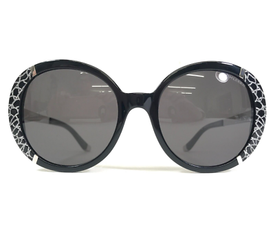 Judith Leiber Sunglasses Waltz Jet Black Silver Oversized Frames Black Lenses Judith Leiber Sunglasses Waltz Jet Black Silver Oversized  main image 3