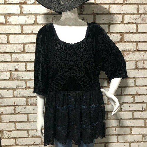 free people black lace tunic