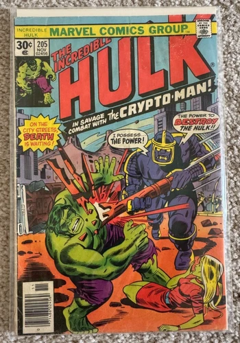 The Incredible Hulk #205 Marvel Comics November 1976 Crypto-Man Vtg Jarella 70s