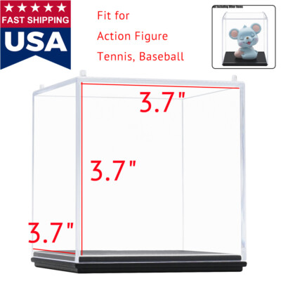 US Klar Acryl Kunststoff Vitrine Plexiglas Box Staubdicht Schutz Würfel 10cm