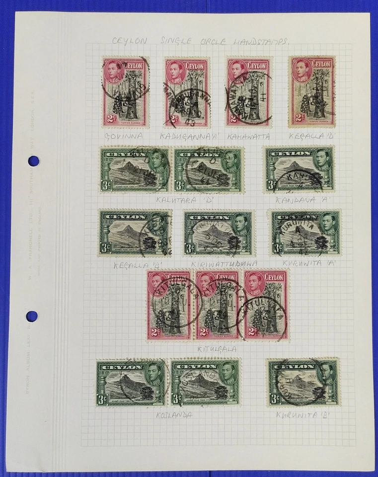 Ceylon Stamp Collection Postmarks Study Mounted in Graph Sheets/Pages - Image 4 of 4