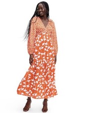Diane Von Furstenberg for Target - SIZE S - Ginkgo Cherry Tomato Maxi Dress NWT