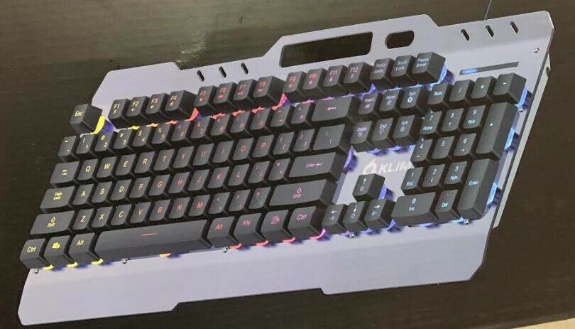 KLIM Lightning V2 Semi-Mechanical 7-Color Illuminated Gaming Wired USB Keyboard