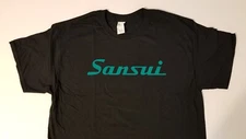 Sansui aqua green on black classic style tshirt