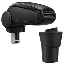 Armlehne Mittelarmlehne Leder Bezug Schwarz Weiß für Micra IV K13 2010-