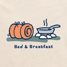 NWT Men's Life Is Good Bed & Breakfast Camping Putty White SS Crusher Tee