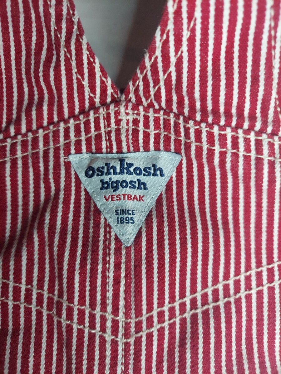 Vintage Oshkosh B'GOSH Red Stripe Vestbak Bib Overall Dress