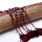 Natural Garnet Gemstone 7 to 11 mm Size Carved Leaf Shape Beads 7 Inch Strand