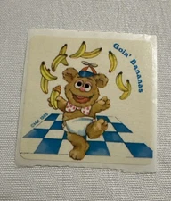 Vintage Ha! 1985 Sticker Muppet Babies Baby Fozzy Going Goin’ Bananas