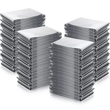 100 Pack Emergency Mylar Thermal Blankets 2 Size Silver Foil Survival Blanket...